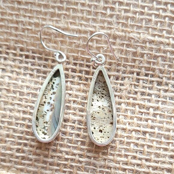 925 Sterling Silver Paua Shell Teardrop Earrings – Elegant Ocean Gift for Her - Picture 4 of 4